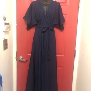 Aakaa Navy Blue Maxi Winter Gown